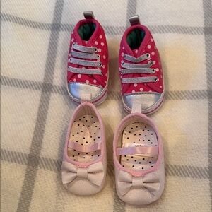 Carter's Pink and Silver Baby Shoes Set